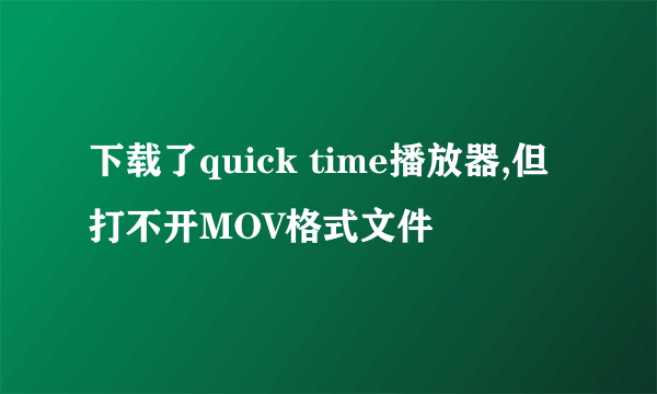 下载了quick time播放器,但打不开MOV格式文件