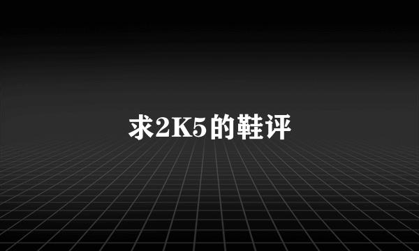 求2K5的鞋评