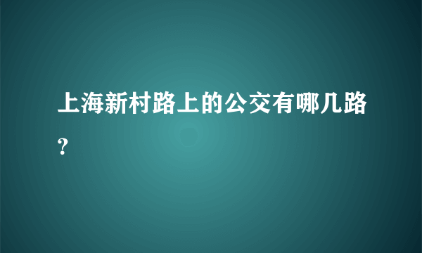 上海新村路上的公交有哪几路？