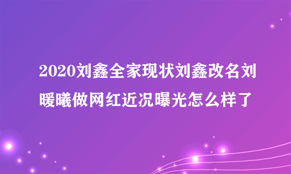 2020刘鑫全家现状刘鑫改名刘暖曦做网红近况曝光怎么样了