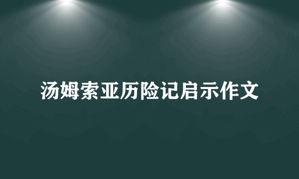 汤姆索亚历险记启示作文