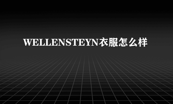 WELLENSTEYN衣服怎么样