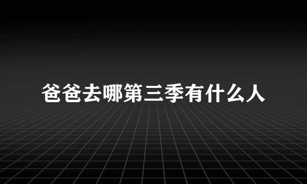 爸爸去哪第三季有什么人