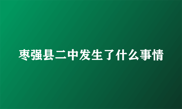 枣强县二中发生了什么事情