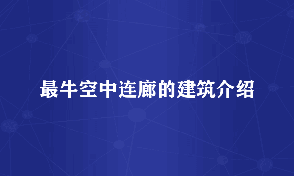 最牛空中连廊的建筑介绍