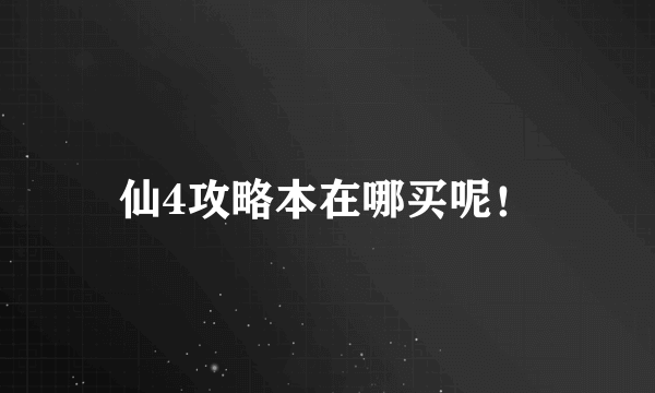 仙4攻略本在哪买呢！