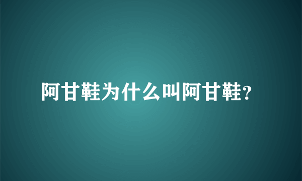 阿甘鞋为什么叫阿甘鞋？