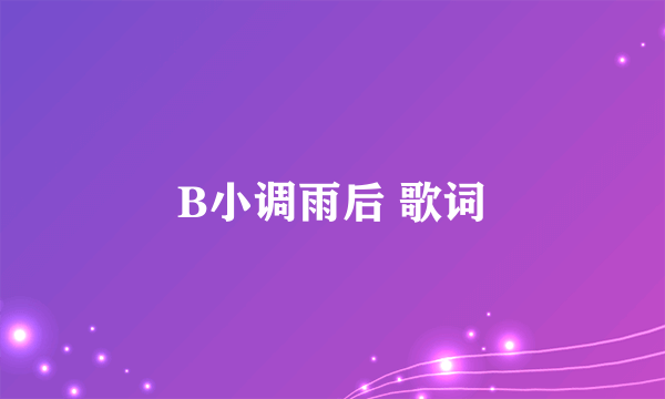 B小调雨后 歌词