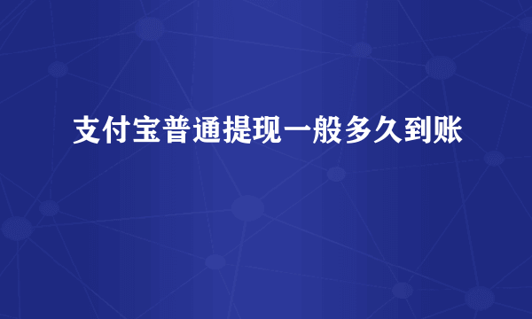 支付宝普通提现一般多久到账