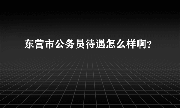 东营市公务员待遇怎么样啊？