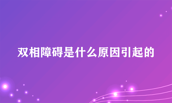 双相障碍是什么原因引起的