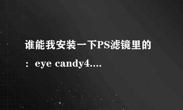 谁能我安装一下PS滤镜里的：eye candy4.0这个工具