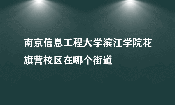 南京信息工程大学滨江学院花旗营校区在哪个街道