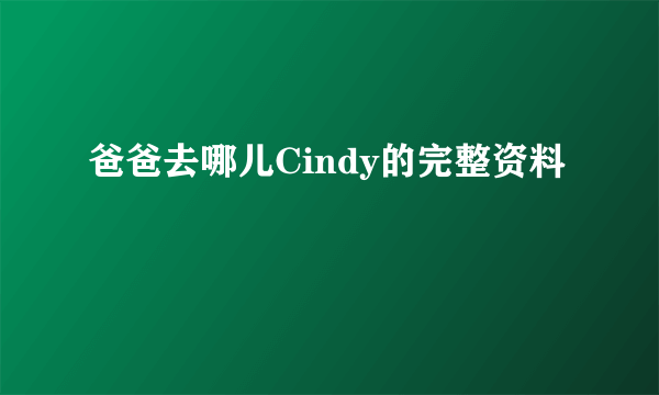 爸爸去哪儿Cindy的完整资料