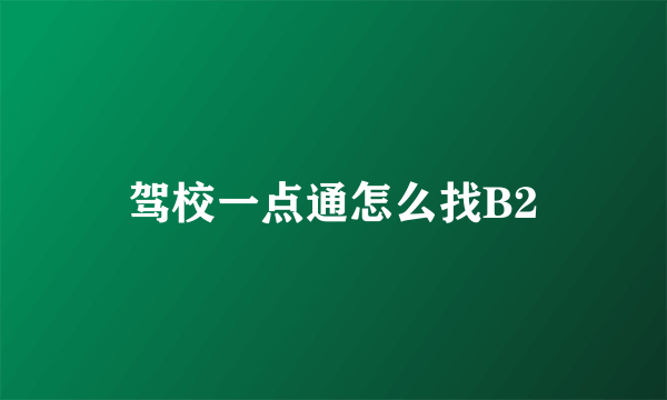 驾校一点通怎么找B2