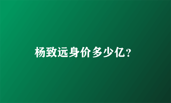 杨致远身价多少亿？