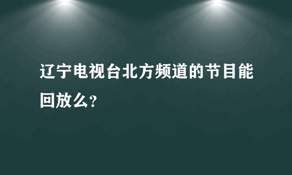 辽宁电视台北方频道的节目能回放么？