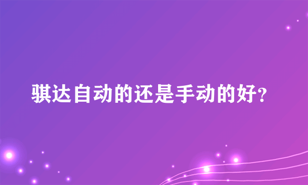 骐达自动的还是手动的好？