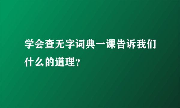 学会查无字词典一课告诉我们什么的道理？