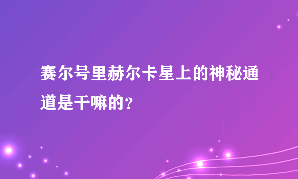 赛尔号里赫尔卡星上的神秘通道是干嘛的？