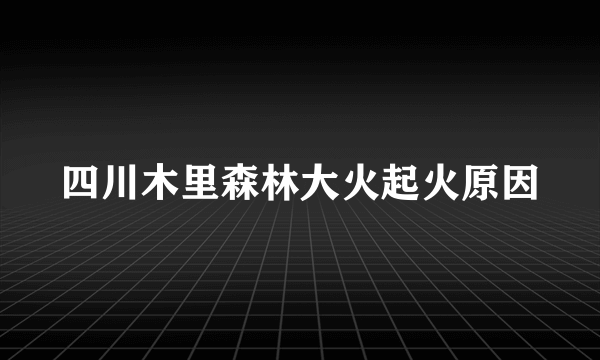 四川木里森林大火起火原因