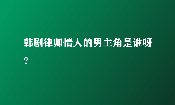 韩剧律师情人的男主角是谁呀？