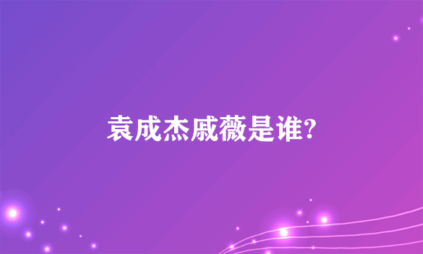 袁成杰戚薇是谁?