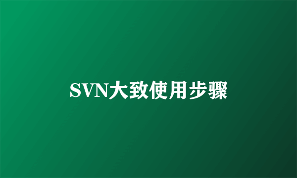 SVN大致使用步骤