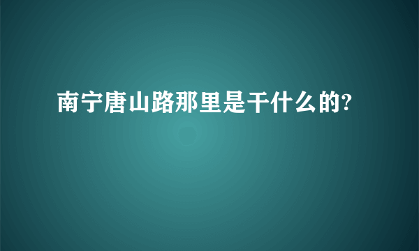 南宁唐山路那里是干什么的?