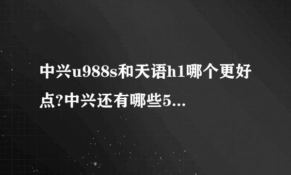 中兴u988s和天语h1哪个更好点?中兴还有哪些5寸分辨率1080p的手机,四核的,要1000以下的