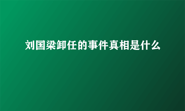 刘国梁卸任的事件真相是什么