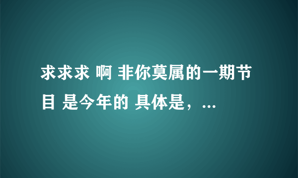 求求求 啊 非你莫属的一期节目 是今年的 具体是，一个19岁得女孩吧 说他的目标是做上市公司的CEO