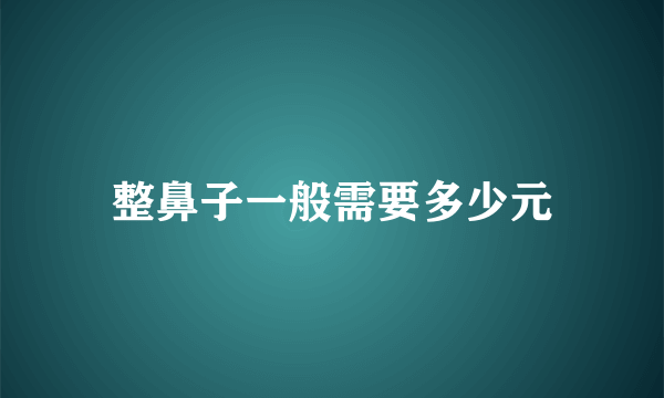 整鼻子一般需要多少元