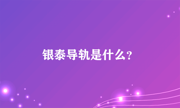 银泰导轨是什么？