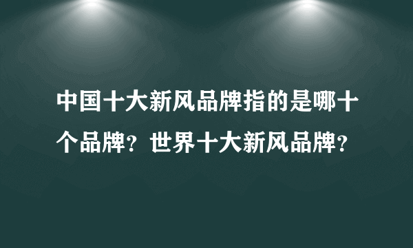 中国十大新风品牌指的是哪十个品牌？世界十大新风品牌？