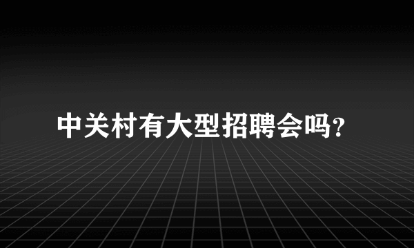 中关村有大型招聘会吗？