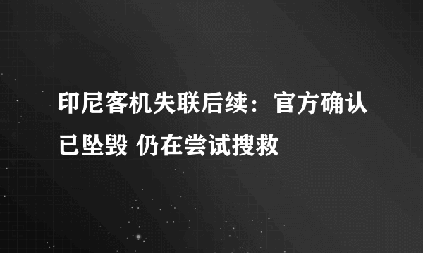 印尼客机失联后续：官方确认已坠毁 仍在尝试搜救