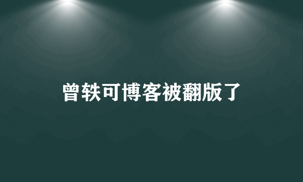 曾轶可博客被翻版了