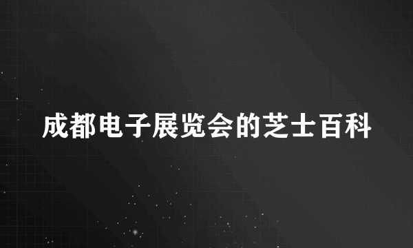 成都电子展览会的芝士百科