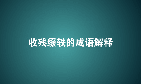 收残缀轶的成语解释