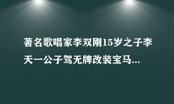 著名歌唱家李双刚15岁之子李天一公子驾无牌改装宝马车打人事件反应了一个什么样的问题？