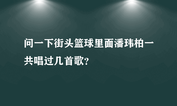 问一下街头篮球里面潘玮柏一共唱过几首歌？