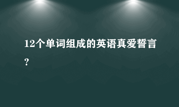 12个单词组成的英语真爱誓言？