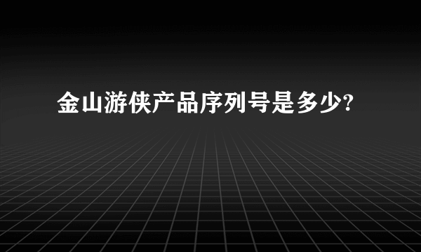 金山游侠产品序列号是多少?