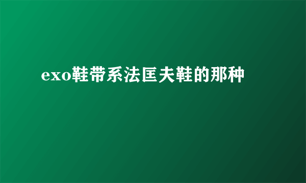 exo鞋带系法匡夫鞋的那种