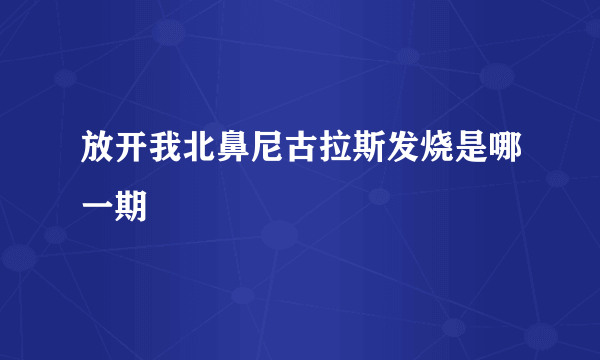 放开我北鼻尼古拉斯发烧是哪一期