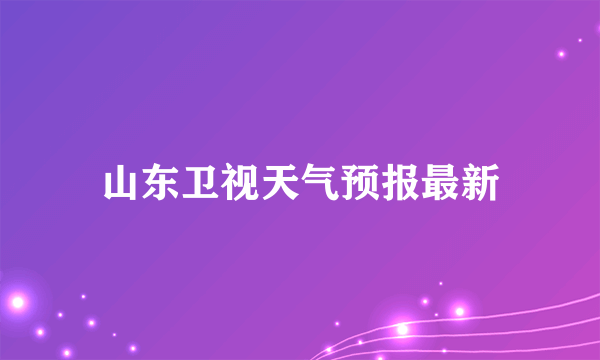 山东卫视天气预报最新