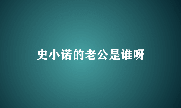 史小诺的老公是谁呀