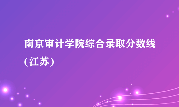 南京审计学院综合录取分数线(江苏)