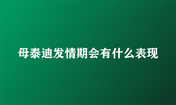 母泰迪发情期会有什么表现